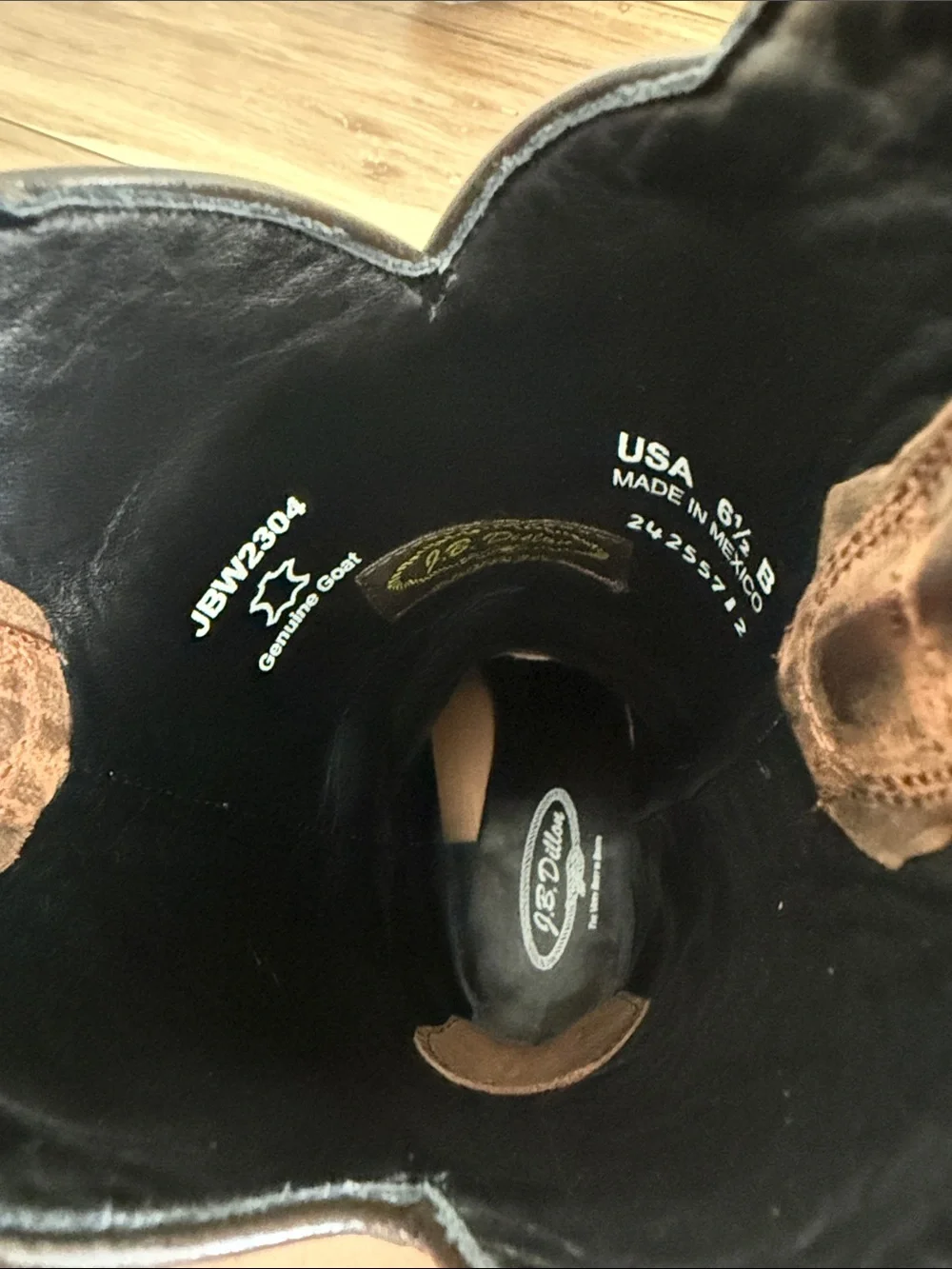 J.B. Dillon Brown Leather Western Cowboy Boots - Picture 2 of 6
